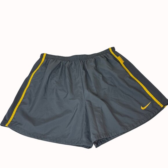 Nike Running Shorts Mens Size L Athletic Gym Training Gray Yellow Dri Fit - Picture 3 of 15